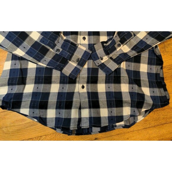 New Frye Jacquard Button Up Men's XXL L/S Flannel Shirt Deep Night Sky Blue NWT - Picture 3 of 10